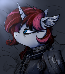 Size: 1900x2150 | Tagged: source needed, safe, artist:tatykin, oc, oc only, oc:haemella, unicorn, anthro, fallout equestria, solo