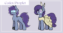 Size: 3000x1600 | Tagged: safe, artist:aaathebap, oc, oc only, oc:codex droplet, cyber pony, earth pony, pony, robot, robot pony, fanfic, fanfic art, reference sheet, solo