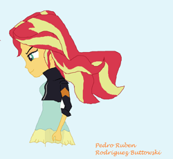 Size: 1084x992 | Tagged: safe, artist:phineasmania, sunset shimmer, equestria girls, g4, my past is not today, bust, clothes, female, simple background, solo