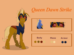 Size: 2048x1536 | Tagged: safe, oc, oc only, oc:dawn strike, changeling, reference sheet, solo, yellow changeling