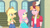 Size: 3410x1920 | Tagged: safe, screencap, applejack, big macintosh, fluttershy, bird, chicken, equestria girls, fluttershy's butterflies, fluttershy's butterflies: applejack, g4, my little pony equestria girls: better together, applejack's hat, belt, clothes, cowboy hat, cutie mark, cutie mark on clothes, denim skirt, female, geode of fauna, geode of super strength, hat, jewelry, magical geodes, male, necklace, skirt