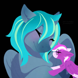 Size: 900x900 | Tagged: safe, artist:smallhorses, oc, oc:cotton quill, pegasus, pony, cute, female, giant pony, giantess, lesbian, macro, size difference