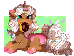 Size: 3509x2650 | Tagged: safe, artist:pridark, oc, oc only, oc:donut daydream, pony, unicorn, commission, cute, female, heart, heart eyes, high res, mare, mouth hold, ocbetes, simple background, solo, transparent background, wingding eyes