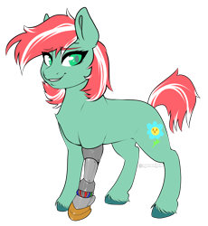 Size: 2572x2793 | Tagged: safe, artist:holomouse, earth pony, pony, robot, robot pony, commission, high res, robot legs, solo
