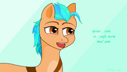 Size: 1440x810 | Tagged: safe, artist:littleiceage, hitch trailblazer, earth pony, pony, g5, blushing, male, ms paint, simple background, solo