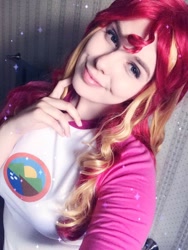 Size: 720x960 | Tagged: safe, artist:maddymoiselle, sunset shimmer, human, equestria girls, g4, my little pony equestria girls: legend of everfree, camp everfree outfits, clothes, cosplay, costume, irl, irl human, photo