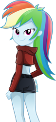 Size: 1000x2182 | Tagged: safe, artist:mr-breadman, rainbow dash, equestria girls, g4, ass, butt, clothes, dreamworks face, female, hand on hip, looking at you, looking back, looking back at you, rainbutt dash, rear view, sexy, show accurate, simple background, smiling, smiling at you, smirk, solo, stupid sexy rainbow dash, transparent background, vector