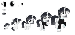 Size: 6132x2888 | Tagged: safe, artist:darbypop1, oc, oc:friday the 13th, pony, unicorn, 5-year-old, age progression, baby, baby pony, female, filly, mare, simple background, solo, teenager, transparent background