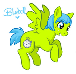 Size: 509x498 | Tagged: safe, artist:laura frick, oc, oc only, oc:bluebell, pegasus, pony, ponysona, simple background, solo, white background