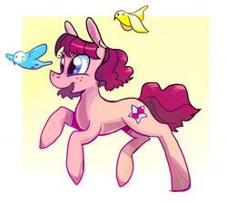 Size: 1280x1141 | Tagged: safe, artist:laura frick, oc, oc only, bird, earth pony, pony, solo