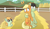 Size: 1715x995 | Tagged: safe, artist:colorcodetheartist, artist:estories, derpibooru exclusive, applejack, oc, oc:coy crispin, pony, g4, chorojack, choromatsu, crossover, crossover ship offspring, crossover shipping, female, male, nervous, offspring, osomatsu-san, parent:applejack, parent:choromatsu matsuno, ponified, shipper on deck, shipping, straight