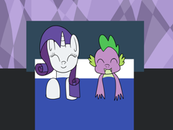 Size: 1280x960 | Tagged: safe, artist:platinumdrop, rarity, spike, dragon, pony, unicorn, g4, female, male, request, ship:sparity, shipping, sleeping, straight