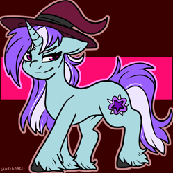 Size: 1578x1585 | Tagged: safe, artist:sexygoatgod, oc, oc only, oc:spirit burst, pony, unicorn, female, magical lesbian spawn, mare, offspring, parent:oc:banshee bye, parent:trixie, parents:canon x oc, solo