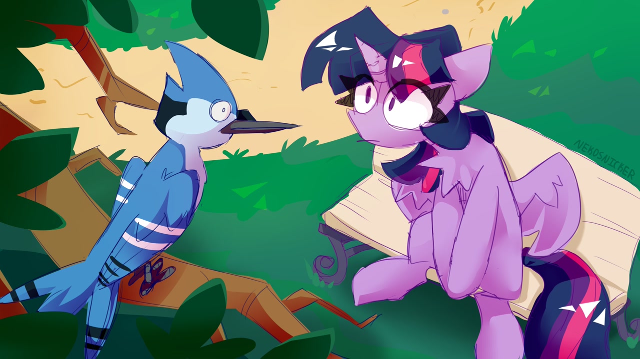 #2678500 - safe, artist:nekosnicker, <b>twilight</b> sparkle, alicorn, bird, blue ...