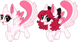 Size: 4571x2491 | Tagged: safe, artist:kurosawakuro, oc, oc only, pegasus, pony, augmented tail, bald, base used, bow, female, hair bow, mare, simple background, solo, transparent background
