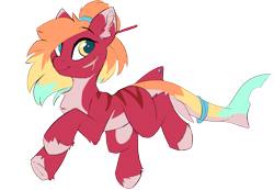 Size: 2720x1883 | Tagged: source needed, safe, artist:beardie, oc, oc only, oc:yoae selachi, original species, shark, shark pony, female, fins, scar, simple background, solo, transparent background
