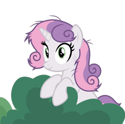 Size: 3020x3000 | Tagged: safe, artist:sollace, derpibooru exclusive, sweetie belle, pony, unicorn, g4, growing up is hard to do, bush, cute, high res, messy mane, older, older sweetie belle, simple background, smiling, solo, transparent background, vector