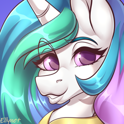 Size: 2000x2000 | Tagged: safe, alternate character, alternate version, artist:ellynet, princess celestia, alicorn, pony, g4, bust, high res, portrait, solo