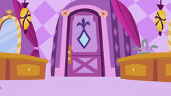 Size: 1280x720 | Tagged: safe, screencap, g4, season 1, the best night ever, background, carousel boutique, liminal space, mirror, no pony, scenic ponyville, sink