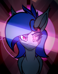 Size: 1100x1400 | Tagged: safe, artist:xeniusfms, oc, oc only, oc:aphelion riley, bat pony, pony, bust, cybernetic eyes, female, looking at you, mare, portrait, sketch, solo