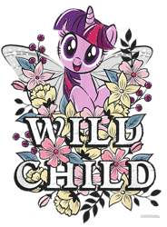 Size: 700x950 | Tagged: safe, twilight sparkle, alicorn, fairy, fairy pony, original species, pony, g4, official, butterfly wings, cropped, design, fairy wings, female, flower, mare, merchandise, shirt design, simple background, solo, text, transparent background, twilight sparkle (alicorn), wings