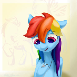 Size: 1280x1280 | Tagged: safe, artist:edgillock, rainbow dash, soarin', g4, female, jewelry, male, necklace, ship:soarindash, shipping, straight