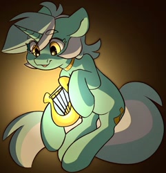 Size: 1478x1536 | Tagged: safe, artist:dodsie, lyra heartstrings, pony, unicorn, g4, abstract background, choker, cute, eye clipping through hair, eyebrows, eyebrows visible through hair, featured image, female, hoof hold, lyre, mare, musical instrument, solo, sweet dreams fuel, tail