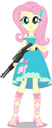 Size: 1024x2513 | Tagged: safe, artist:edy_january, edit, vector edit, fluttershy, equestria girls, g4, my little pony equestria girls: better together, call of duty, call of duty zombies, call of duty: black ops, call of duty: black ops cold war, cyrillic, geode of fauna, gun, magical geodes, russia, russian, shotgun, simple background, solo, spas-12, transparent background, trigger discipline, vector, weapon
