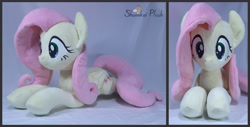 Size: 3839x1949 | Tagged: safe, artist:shunnkai, fluttershy, pony, g4, irl, lying down, photo, plushie, prone, solo