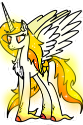 Size: 618x926 | Tagged: safe, artist:goldlines005, princess celestia, alicorn, pony, g4, base used, chest fluff, concave belly, ethereal mane, female, hoof fluff, mare, redesign, simple background, slender, smiling, solo, starry mane, thin, transparent background