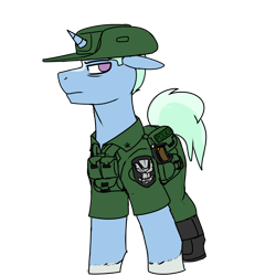 Size: 2500x2500 | Tagged: safe, artist:coatieyay, oc, oc only, pony, unicorn, boots, clothes, gun, handgun, hat, high res, horn, male, pistol, police, shoes, simple background, transparent background, unicorn oc, uniform