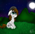 Size: 1656x1600 | Tagged: safe, artist:milledpurple, oc, oc only, pegasus, pony, 2015, beanie, female, floppy ears, full moon, hat, mare, moon, night, outdoors, pegasus oc, sad, signature, solo, stars, wings