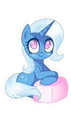 Size: 2160x3840 | Tagged: safe, artist:opal_radiance, trixie, pony, unicorn, g4, cute, diatrixes, female, food, high res, mare, marshmallow, simple background, solo, transparent background