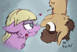 Size: 2952x2032 | Tagged: safe, artist:milledpurple, earth pony, pony, bedroom eyes, chest fluff, dipcifica, dipper pines, female, gravity falls, high res, male, mare, non-mlp shipping, pacifica northwest, ponified, shipping, stallion, straight