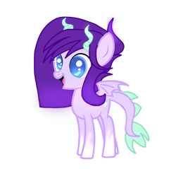 Size: 1280x1223 | Tagged: safe, artist:cotton-xox, oc, oc only, dracony, hybrid, base used, big eyes, female, filly, happy, horns, interspecies offspring, offspring, open mouth, parent:rarity, parent:spike, parents:sparity, simple background, solo, transparent background, wings