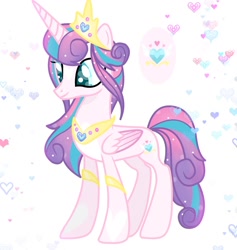 Size: 1308x1382 | Tagged: safe, artist:goldlines005, princess flurry heart, alicorn, pony, g4, base used, concave belly, female, horn, jewelry, mare, older, older flurry heart, peytral, slender, solo, thin, tiara, wings