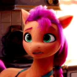 Size: 1716x1716 | Tagged: safe, screencap, sunny starscout, earth pony, pony, g5, my little pony: a new generation, spoiler:my little pony: a new generation, 3d, absurd file size, absurd gif size, animated, cropped, female, gif, i watch it for the ears, mare, open mouth, solo