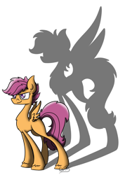 Size: 842x1185 | Tagged: safe, artist:cuttycommando, scootaloo, pony, g4, shadow, simple background, solo, transparent background