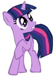 Size: 1280x1759 | Tagged: safe, artist:benpictures1, twilight sparkle, pony, unicorn, g4, cute, female, gritted teeth, inkscape, looking at something, mare, scared, simple background, solo, transparent background, twiabetes, unicorn twilight, vector