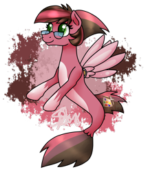 Size: 1228x1448 | Tagged: safe, artist:spokenmind93, oc, oc only, pegasus, pony, seapony (g4), dorsal fin, female, fin wings, fish tail, flowing tail, glasses, green eyes, seaponified, signature, simple background, solo, species swap, tail, transparent background, wings