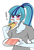 Size: 1100x1600 | Tagged: safe, artist:zachc, sonata dusk, equestria girls, g4, blush sticker, blushing, clothes, eating, exclamation point, female, food, ponytail, shirt, solo, sonataco, t-shirt, taco, that girl sure loves tacos, that siren sure does love tacos