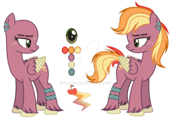 Size: 1280x894 | Tagged: safe, artist:cloefo05, artist:elementbases, oc, oc only, pegasus, pony, base used, ear piercing, earring, female, freckles, frown, jewelry, mare, offspring, parent:big macintosh, parent:rainbow dash, parents:rainbowmac, pegasus oc, piercing, reference sheet, simple background, solo, transparent background, unshorn fetlocks