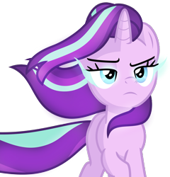 Size: 4859x5069 | Tagged: safe, artist:goldlines005, starlight glimmer, pony, unicorn, g4, absurd resolution, eyelashes, female, frown, horn, mare, simple background, solo, sombra eyes, transparent background