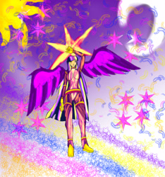 Size: 1500x1600 | Tagged: safe, artist:foxgearstudios, twilight sparkle, human, g4, abstract background, crescent moon, female, humanized, moon, winged humanization, wings