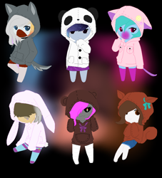 Size: 784x864 | Tagged: safe, artist:aonairfaol, oc, oc only, earth pony, anthro, unguligrade anthro, abstract background, base used, chibi, clothes, earth pony oc, hoodie, smiling
