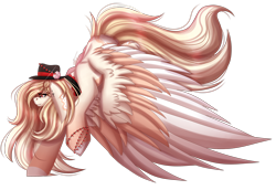 Size: 2954x2030 | Tagged: safe, artist:inspiredpixels, oc, oc only, pony, colored wings, female, floppy ears, hat, high res, mare, simple background, solo, spread wings, transparent background, wings