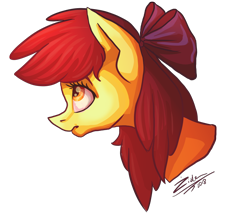 Size: 1600x1360 | Tagged: safe, artist:tu-kierownik, apple bloom, earth pony, pony, g4, bust, female, filly, portrait, simple background, solo, transparent background