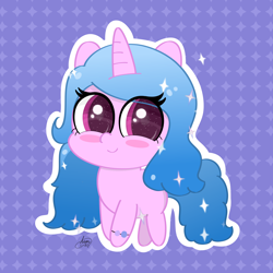 Size: 2160x2160 | Tagged: safe, artist:limitmj, izzy moonbow, pony, unicorn, g5, blushing, bracelet, cute, high res, izzybetes, jewelry, solo