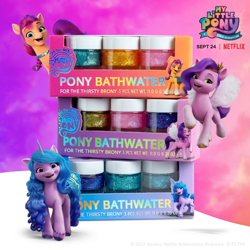 Size: 1080x1080 | Tagged: safe, edit, izzy moonbow, pipp petals, sunny starscout, earth pony, pegasus, pony, unicorn, g5, abstract background, bath water, female, gamer girl bath water, mare, my little pony: a new generation logo, simple background, unicorn snot, white background