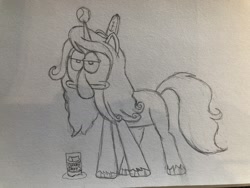 Size: 2016x1512 | Tagged: safe, artist:toucanldm, izzy moonbow, pony, unicorn, g5, abomination, ball, beans, can, creepy, disturbing, face swap, female, food, horn, hornball, izzy's beans, izzy's tennis ball, male, mare, outline, sketch, spongebob squarepants, squidward tentacles, tennis ball, that pony sure does love beans, traditional art, wat